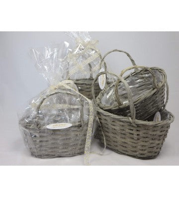 Geschenkkorb im Shabby Chic grau zur Wahl 30x15cm oder 25x12cm