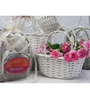 Geschenkkorb im Shabby Chic grau zur Wahl 30x15cm oder 25x12cm