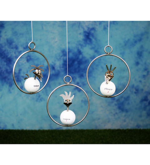 Golf Birdie im "Ring" ca. ⌀ 12cm zum Hängen, Original Gebrüder Lomprich