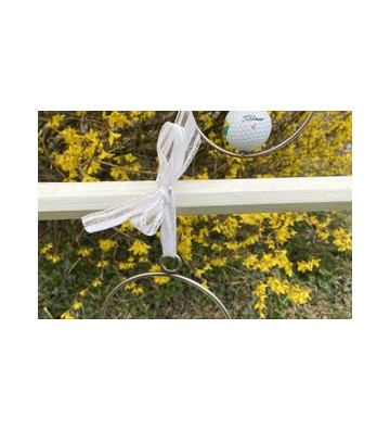 Golf Birdie im "Ring" ca. ⌀ 12cm zum Hängen, Original Gebrüder Lomprich