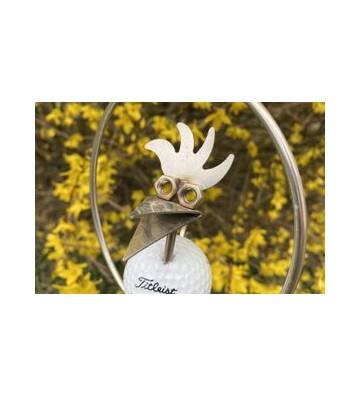 Golf Birdie im "Ring" ca. ⌀ 12cm zum Hängen, Original Gebrüder Lomprich