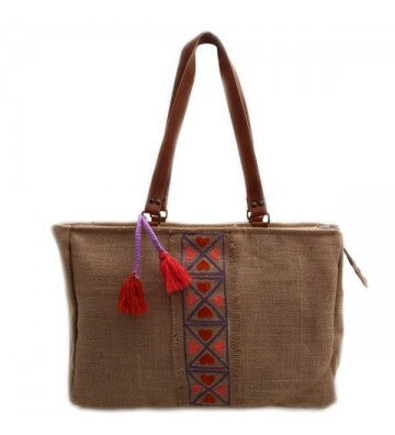 Jute Umhängetasche Jute XXL Shopper 60x30 cm