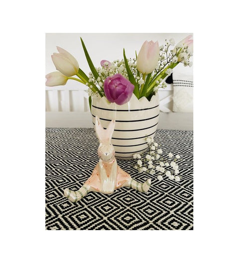 Hase 2-er Set aus Keramik, Pearl ca. 7x6,5x19,5 cm