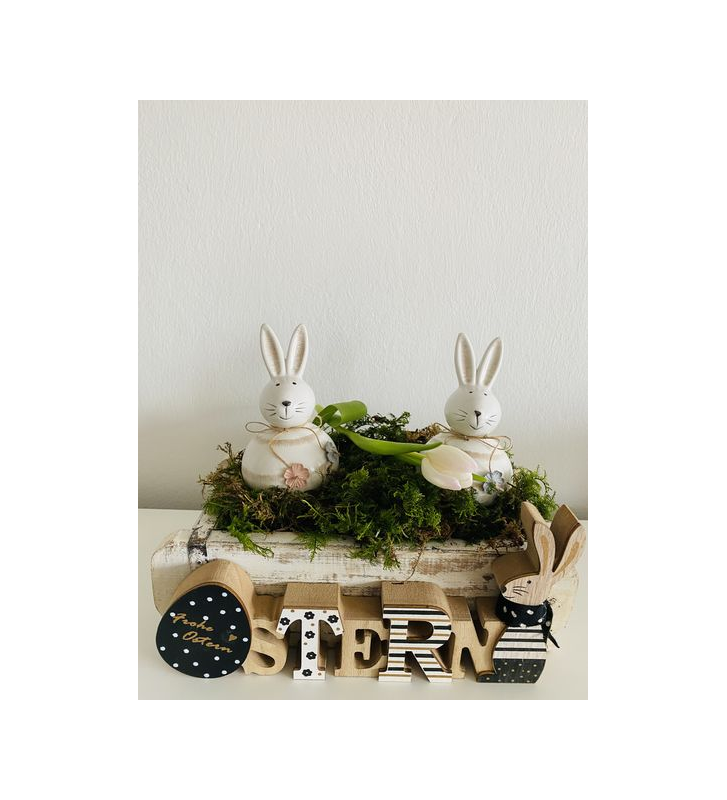 Osterhase aus Keramik SpringIvory, Dolomite, 7,6x7,6x13,2 cm
