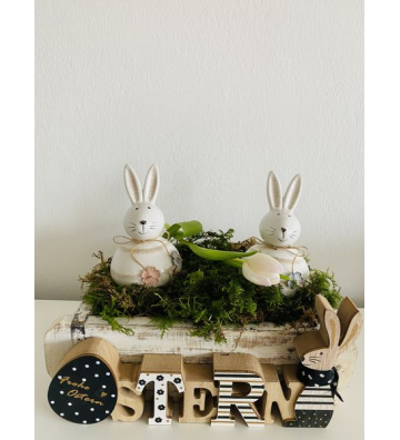 Osterhase aus Keramik SpringIvory, Dolomite, 7,6x7,6x13,2 cm