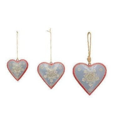 Herzanhänger Dost, grau/ rot ca. 15x15x3 cm aus Metall