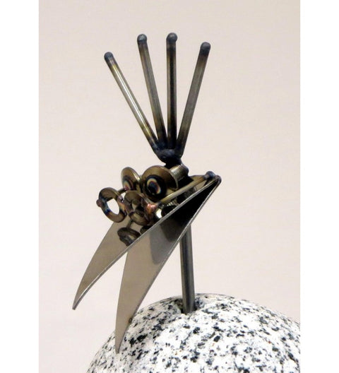 Kantenhocker mit Buch ca. 25 cm aus Granit und Edelstahl Naturstein Deko