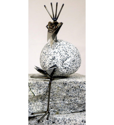 Kantenhocker SV Buch ca. 25cm hoch  aus Granit und Edelstahl