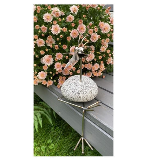 Kantenhocker SV mini 4 K ca. 17cm hoch  aus Granit und Edelstahl