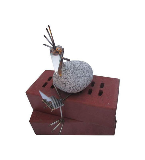 Kantenhocker SV mini Laptop mit Zigarre ca. 22cm hoch aus Granit und Edelstahl