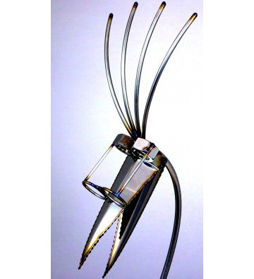 Kantenhocker XL mit Buch ca. 93 cm aus Granit und Edelstahl Naturstein Deko