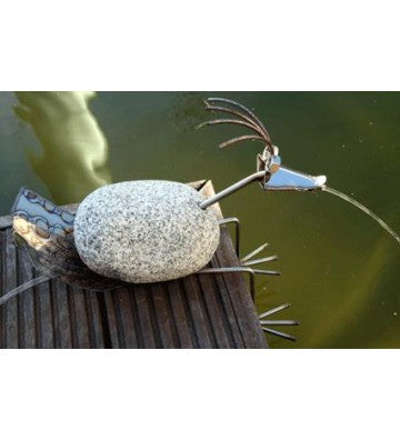 Steinvogel Wasserspeier aus Granit und Edelstahl Springbrunnen Wasserspiel
