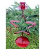 Kerzenhalter Rot Metall 28 cm – Weihnachtsmotiv zur Wahl