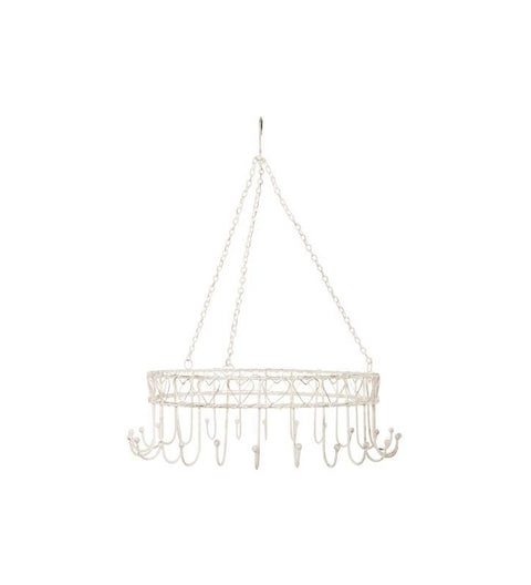 Kräuterkrone ca. 30 cm Durchmesser cremefarben aus Metall