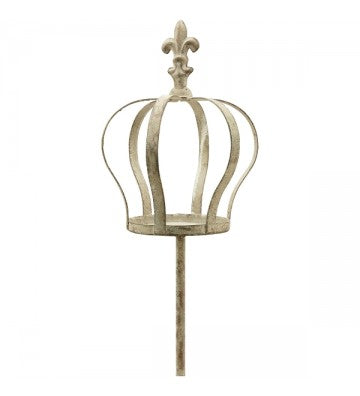 Gartenstecker Krone Vintage aus Metall ca. 130 cm