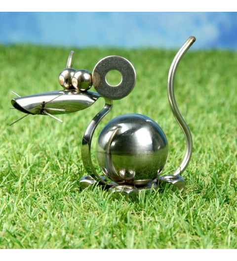 Kugelmaus ca. 11cm hoch aus Edelstahl