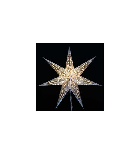 Leuchtstern Amar weiß/gold mit 7 Zacken ca. 60 cm Zippverschluss