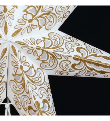 Leuchtstern Amar weiß/gold mit 7 Zacken ca. 60 cm Zippverschluss