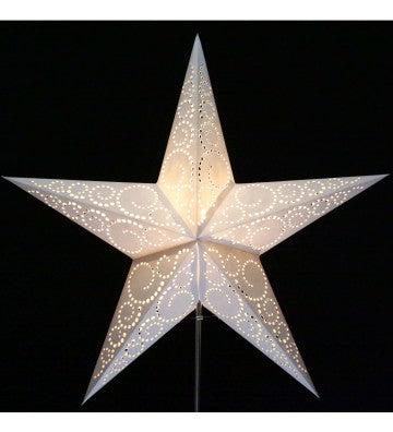 Leuchtstern Twister Batik 5 Zacken weiß mit Magnetverschluss ca. 60 cm