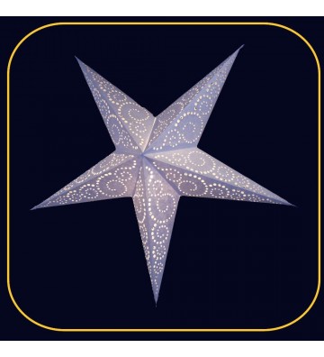 Leuchtstern Twister Batik 5 Zacken weiß mit Magnetverschluss ca. 60 cm
