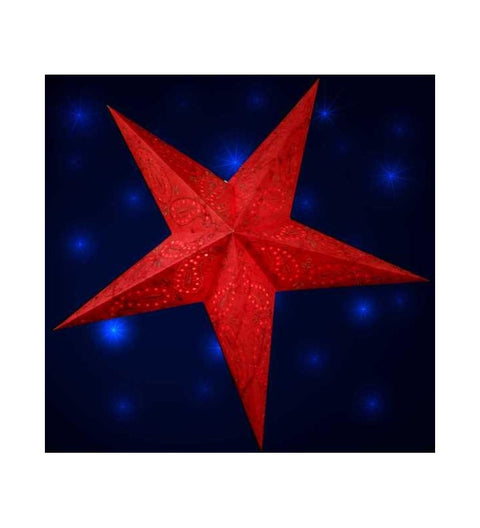 Leuchtstern Anati Batik rot 5 Zacken 60 cm mit Magnetverschluss