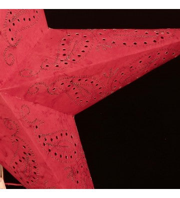 Leuchtstern Anati Batik rot 5 Zacken 60 cm mit Magnetverschluss