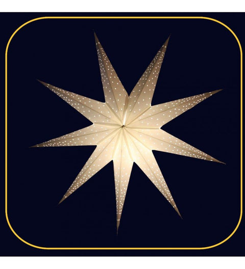 Leuchtstern Anemone weiß ca. 60 cm Ø, 9 Zacken mit Magnetverschluss