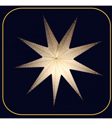 Leuchtstern Anemone weiß ca. 60 cm Ø, 9 Zacken mit Magnetverschluss