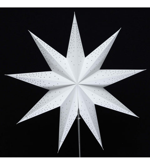 Leuchtstern Anemone weiß ca. 60 cm Ø, 9 Zacken mit Magnetverschluss