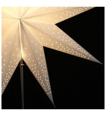 Leuchtstern Anemone weiß ca. 60 cm Ø, 9 Zacken mit Magnetverschluss