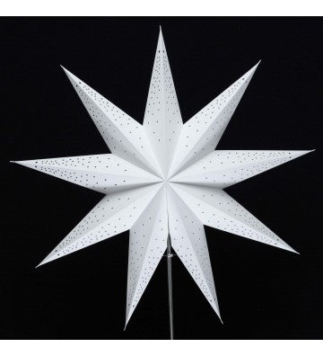 Leuchtstern Anemone weiß ca. 60 cm Ø, 9 Zacken mit Magnetverschluss