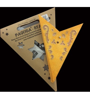 Leuchtstern Baby Curves orange/glitter 5 Zacken 40 cm mit Magnetverschluss