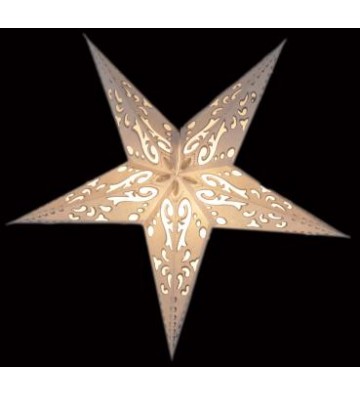 Leuchtstern Baby Curves weiß/Glitter mit 5 Zacken ca.  40cm Zippverschluss