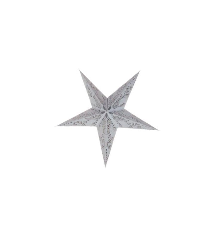 Leuchtstern Baby Curves weiß/Glitter mit 5 Zacken ca.  40cm Zippverschluss