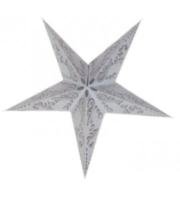 Leuchtstern Baby Curves weiß/Glitter mit 5 Zacken ca.  40cm Zippverschluss