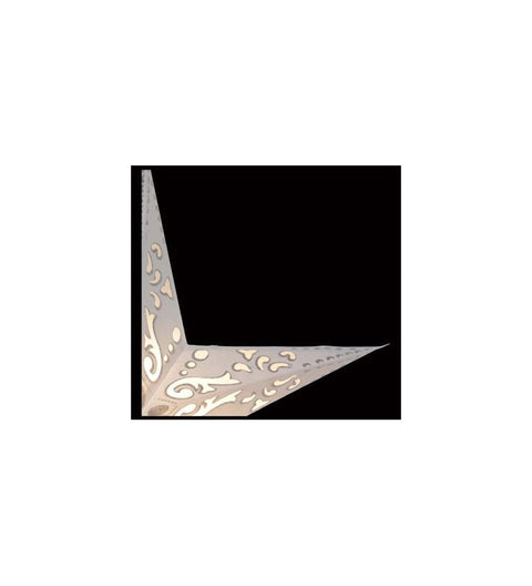 Leuchtstern Baby Curves weiß/Glitter mit 5 Zacken ca.  40cm Zippverschluss