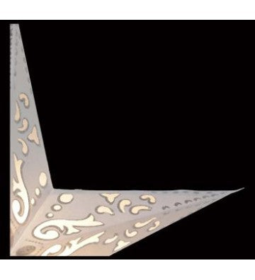 Leuchtstern Baby Curves weiß/Glitter mit 5 Zacken ca.  40cm Zippverschluss