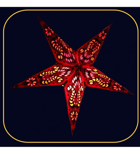 Leuchtstern Baby Ganesha rot 5 Zacken 40 cm mit Magnetverschluss