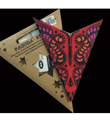 Leuchtstern Baby Ganesha rot 5 Zacken 40 cm mit Magnetverschluss