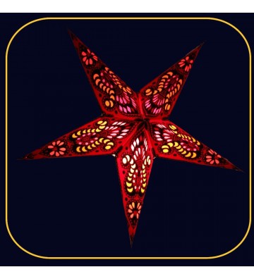 Leuchtstern Baby Ganesha rot 5 Zacken 40 cm mit Magnetverschluss