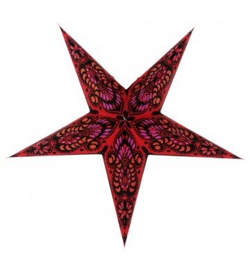 Leuchtstern Baby Ganesha rot 5 Zacken 40 cm mit Magnetverschluss