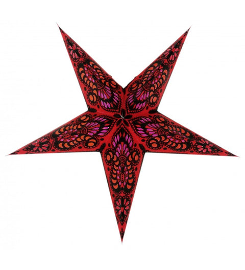 Leuchtstern Baby Ganesha rot 5 Zacken 40 cm mit Magnetverschluss