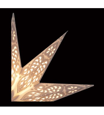 Leuchtstern Baby Ganesha weiß/grau Durchmesser 40cm, 9 Zacken mit Magnetverschluß