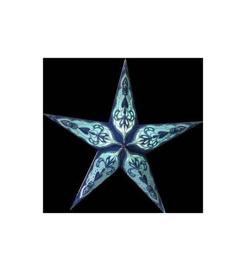 Leuchtstern Baby Sumita blau/türkis bestickt 5 Zacken ca. 40 cm mit Zippverschluss