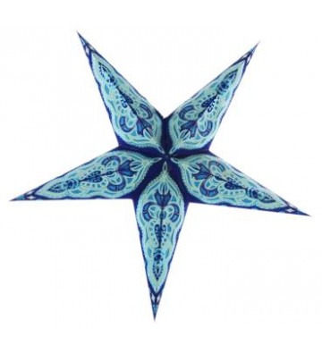 Leuchtstern Baby Sumita blau/türkis bestickt 5 Zacken ca. 40 cm mit Zippverschluss