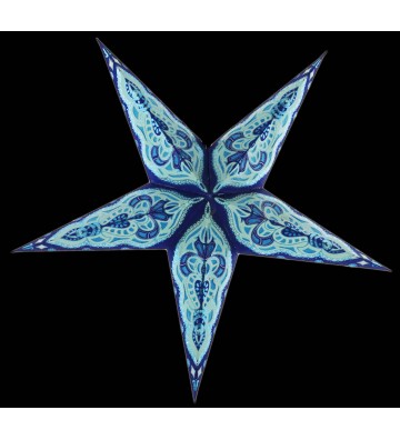 Leuchtstern Baby Sumita blau/türkis bestickt 5 Zacken ca. 40 cm mit Zippverschluss