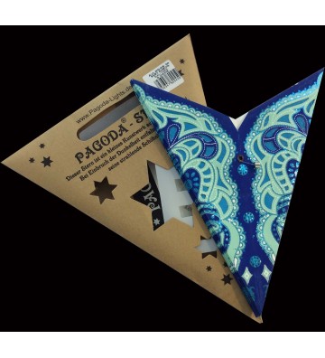 Leuchtstern Baby Sumita blau/türkis bestickt 5 Zacken ca. 40 cm mit Zippverschluss