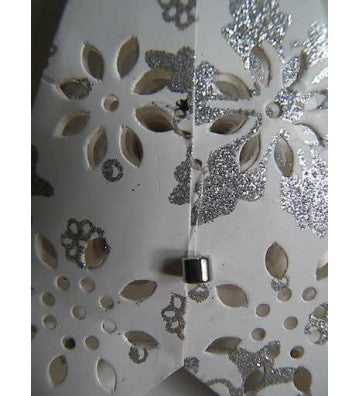 Leuchtstern Baby Venya 9 Zacken weiß/silber Glitter 40 cm mit Magnetverschluss