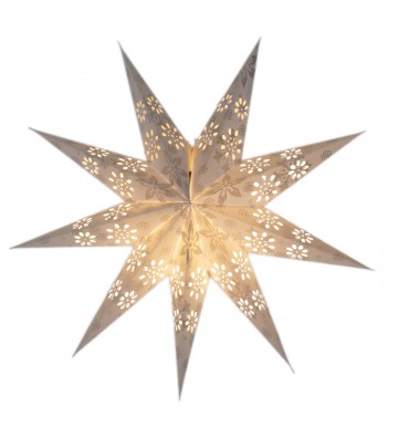 Leuchtstern Baby Venya 9 Zacken weiß/silber Glitter 40 cm mit Magnetverschluss