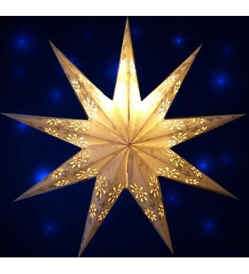 Leuchtstern Baby Venya 9 Zacken weiß/silber Glitter 40 cm mit Magnetverschluss